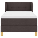 vidaXL Boxrugós ágy fejtámlával Sötét Barna 90 x 200 cm szövet
