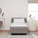 vidaXL Boxrugós ágy fejtámlával Tópszínű 90 x 200 cm szövet