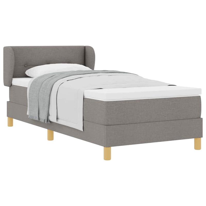 vidaXL Rugós Ágy Matraccal Krém 90x200 cm Szövet Tópszínű 90 x 200 cm