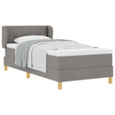 vidaXL Boxrugós ágy fejtámlával Tópszínű 100 x 200 cm szövet