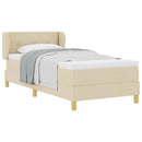 vidaXL Boxrugós ágy fejtámlával Krém 100 x 200 cm szövet