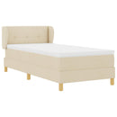 vidaXL Boxrugós ágy fejtámlával Krém 100 x 200 cm szövet