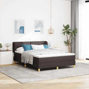 vidaXL Boxrugós ágy fejtámlával Sötét Barna 140 x 190 cm szövet