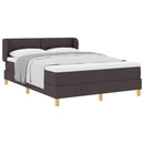 vidaXL Boxrugós ágy fejtámlával Sötét Barna 140 x 190 cm szövet