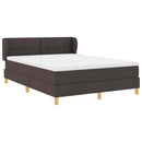 vidaXL Boxrugós ágy fejtámlával Sötét Barna 140 x 190 cm szövet