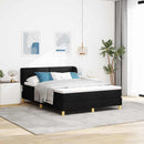 vidaXL Boxrugós ágy matracmal fejtámlával Fekete 160 x 200 cm szövet