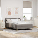 vidaXL Boxrugós ágy matracmal fejtámlával Tópszínű 160 x 200 cm szövet
