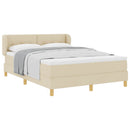 vidaXL Boxrugós ágy fejtámlával Krém 160 x 200 cm szövet