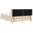 vidaXL Boxrugós ágy fejtámlával Krém 160 x 200 cm szövet