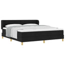 vidaXL Boxrugós ágy matracmal fejtámlával Fekete 180 x 200 cm szövet