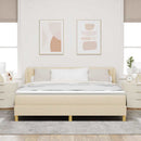 vidaXL Boxrugós ágy fejtámlával Krém 180 x 200 cm szövet
