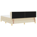 vidaXL Boxrugós ágy fejtámlával Krém 180 x 200 cm szövet