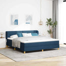 vidaXL Boxrugós ágy fejtámlával Kék 180 x 200 cm szövet