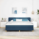 vidaXL Boxrugós ágy fejtámlával Kék 180 x 200 cm szövet