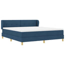 vidaXL Boxrugós ágy fejtámlával Kék 180 x 200 cm szövet