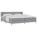vidaXL Boxrugós ágy fejtámlával Világosszürke 200 x 200 cm szövet