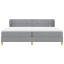 vidaXL Boxrugós ágy fejtámlával Világosszürke 200 x 200 cm szövet