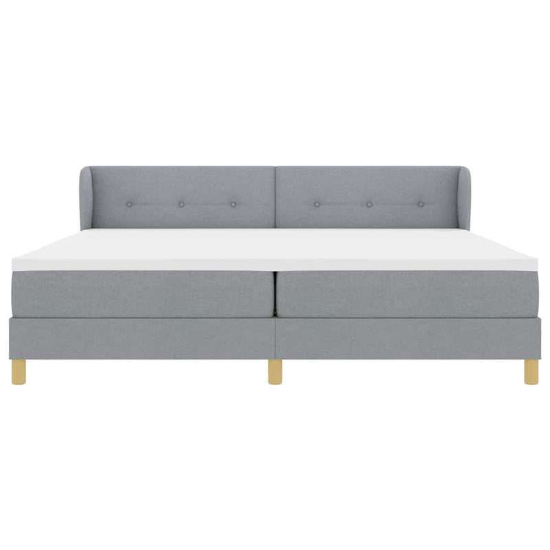 vidaXL Rugós Ágy Matraccal Krém 90x200 cm Szövet Világosszürke