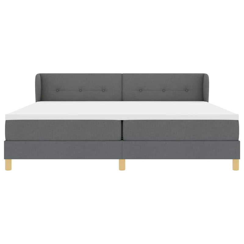 vidaXL Rugós Ágy Matraccal Krém 90x200 cm Szövet matracmal Sötétszürke