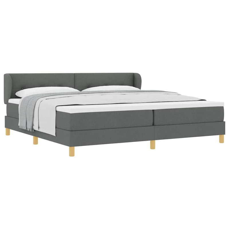 vidaXL Rugós Ágy Matraccal Krém 90x200 cm Szövet matracmal Sötétszürke