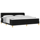 vidaXL Boxrugós ágy fejtámlával Fekete 200 x 200 cm szövet