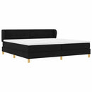 vidaXL Boxrugós ágy fejtámlával Fekete 200 x 200 cm szövet