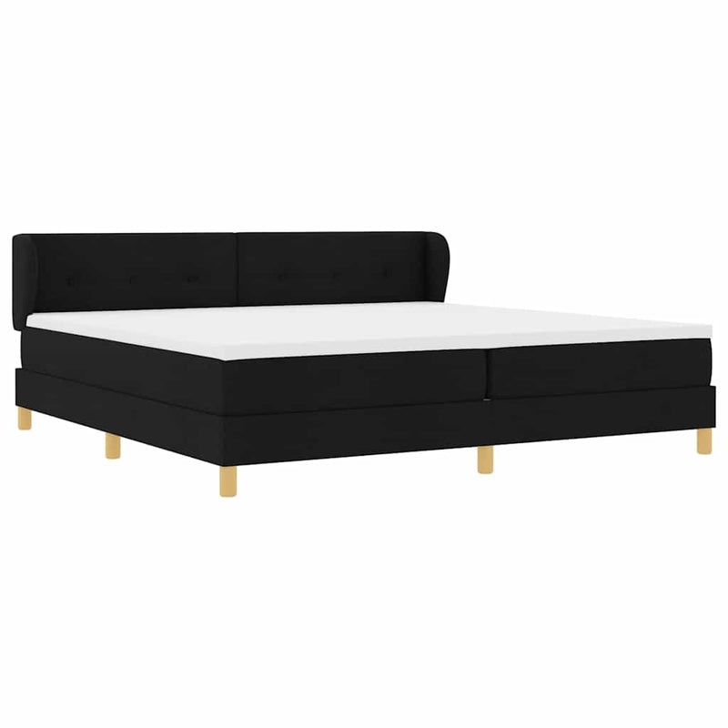 vidaXL Rugós Ágy Matraccal Krém 90x200 cm Szövet Fekete 200 x 200 cm