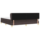 vidaXL Boxrugós ágy fejtámlával Sötét Barna 200 x 200 cm szövet