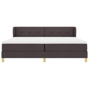 vidaXL Boxrugós ágy fejtámlával Sötét Barna 200 x 200 cm szövet