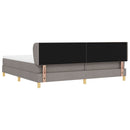 vidaXL Boxrugós ágy fejtámlával Tópszínű 200 x 200 cm szövet