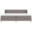 vidaXL Boxrugós ágy fejtámlával Tópszínű 200 x 200 cm szövet