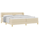 vidaXL Boxrugós ágy fejtámlával Krém 200 x 200 cm szövet