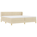 vidaXL Boxrugós ágy fejtámlával Krém 200 x 200 cm szövet