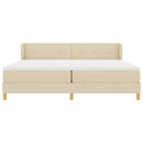 vidaXL Boxrugós ágy fejtámlával Krém 200 x 200 cm szövet