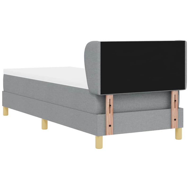 vidaXL Rugós Ágy Matraccal Krém 90x200 cm Szövet Világosszürke