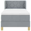 vidaXL Rugós Ágy Matraccal Krém 90x200 cm Szövet Világosszürke