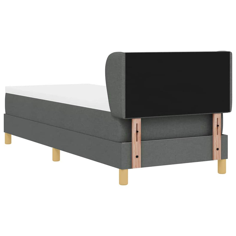 vidaXL Rugós Ágy Matraccal Krém 90x200 cm Szövet matracmal Sötétszürke