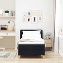 vidaXL Boxrugós ágy matracmal fejtámlával Fekete 80 x 200 cm szövet