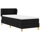 vidaXL Boxrugós ágy matracmal fejtámlával Fekete 80 x 200 cm szövet
