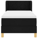 vidaXL Rugós Ágy Matraccal Krém 90x200 cm Szövet Fekete 80 x 200 cm