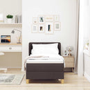 vidaXL Rugós Ágy Matraccal Krém 90x200 cm Szövet matracmal sötétbarna