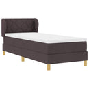 vidaXL Boxrugós ágy fejtámlával Sötét Barna 80 x 200 cm szövet
