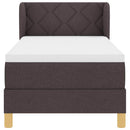 vidaXL Rugós Ágy Matraccal Krém 90x200 cm Szövet matracmal sötétbarna