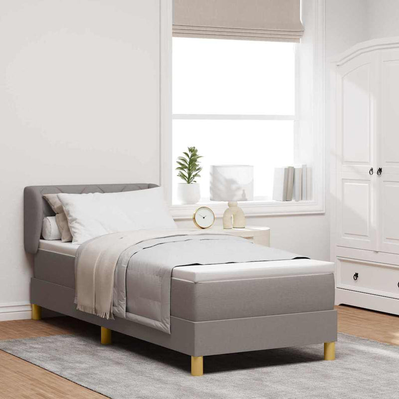 vidaXL Rugós Ágy Matraccal Krém 90x200 cm Szövet Tópszínű 80 x 200 cm