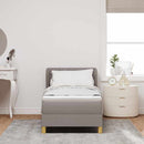 vidaXL Boxrugós ágy fejtámlával Tópszínű 80 x 200 cm szövet