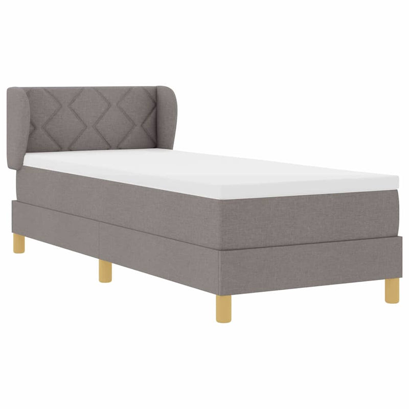vidaXL Rugós Ágy Matraccal Krém 90x200 cm Szövet Tópszínű 80 x 200 cm