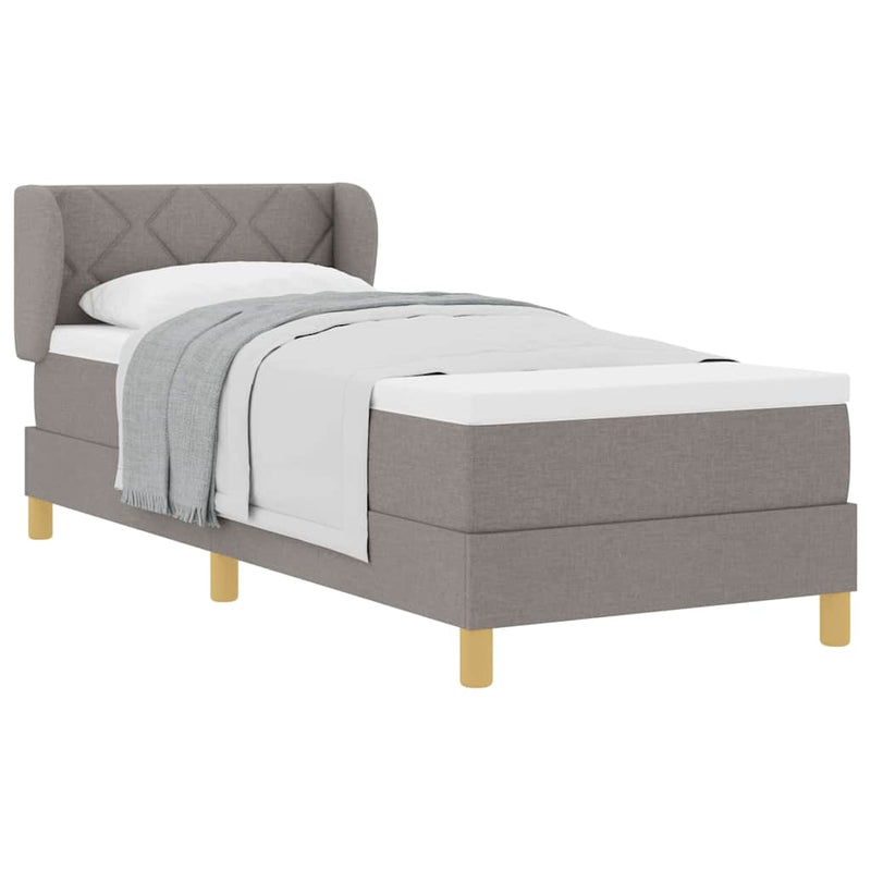 vidaXL Rugós Ágy Matraccal Krém 90x200 cm Szövet Tópszínű 80 x 200 cm