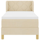 vidaXL Rugós Ágy Matraccal Krém 90x200 cm Szövet Krém 80 x 200 cm