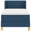 vidaXL Rugós Ágy Matraccal Krém 90x200 cm Szövet Kék 80 x 200 cm