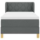 vidaXL Boxrugós ágy matracmal Sötétszürke 90 x 190 cm szövet
